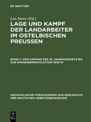 cover image of (Vom Anfang des 19. Jahrhunderts bis zur Novemberrevolution 1918/19)